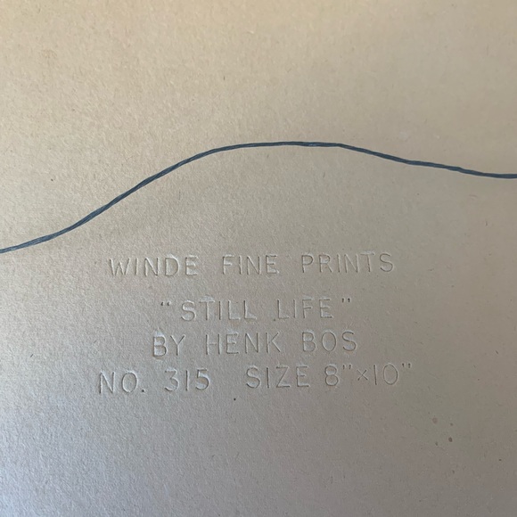 Vintage Print “Still Life” by Henk Bos 8 x 10 print / 11 x 23 wood frame - Picture 4 of 4